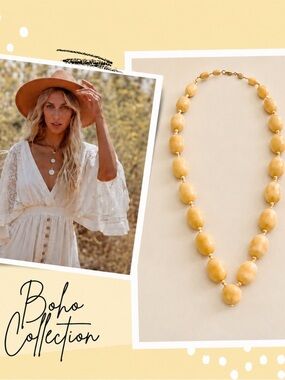 Light wood chic necklace